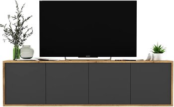 Czarna szafka rtv w stylu scandi loft Avila 11X | Edinos.pl